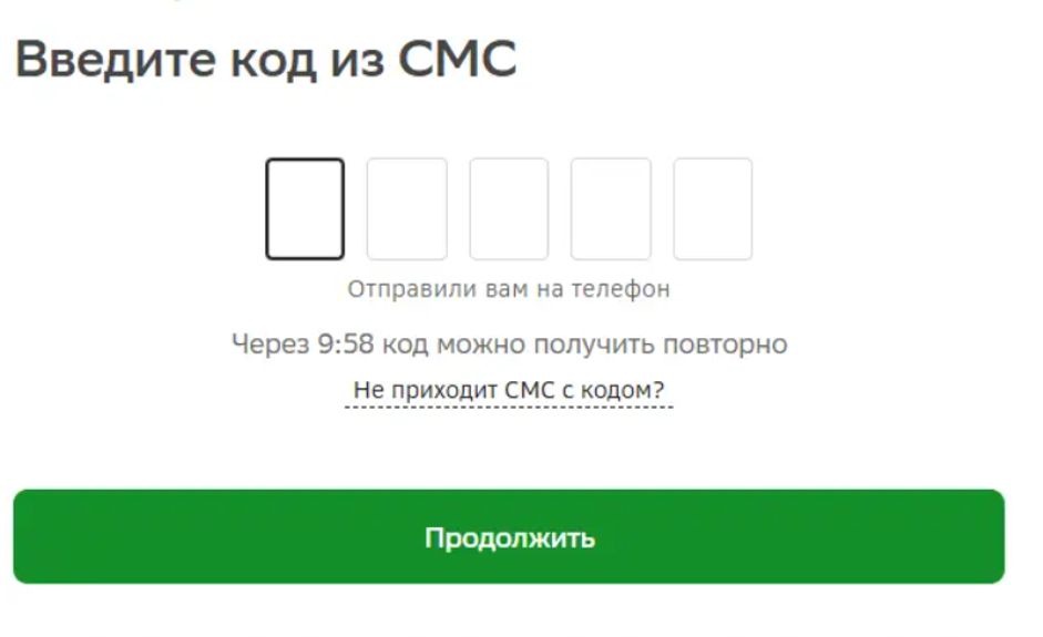 Введите SMS-код 