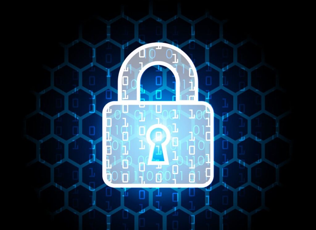 Иконка замка, символ защиты данных и безопасности входа по СНИЛС