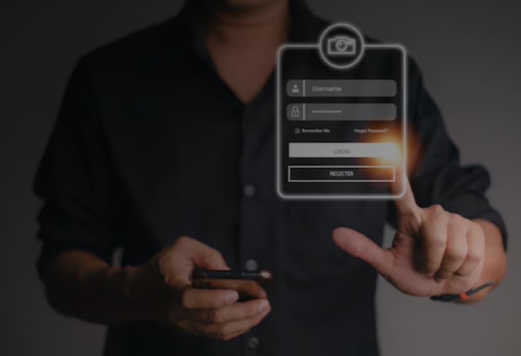 Экран авторизации в мобильном приложении Локо-Банк на смартфоне с полями для ввода логина и пароля для входа в интернет-банк