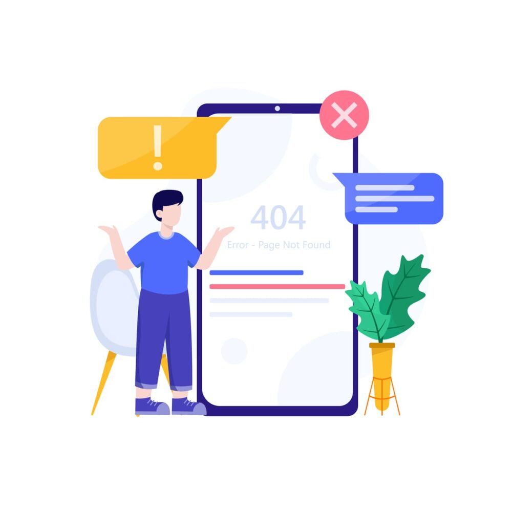 изображение телефона с ошибкой «404»