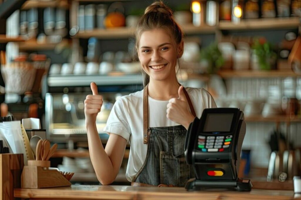 Предприниматель проверяет работу онлайн-кассы и передачу данных после подключения к ОФД