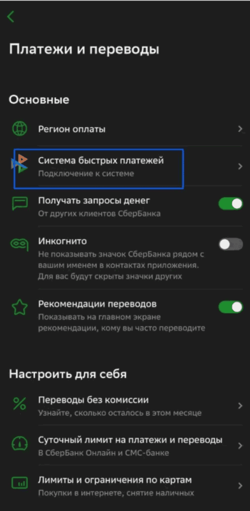 шаг 2 при подключении СБП