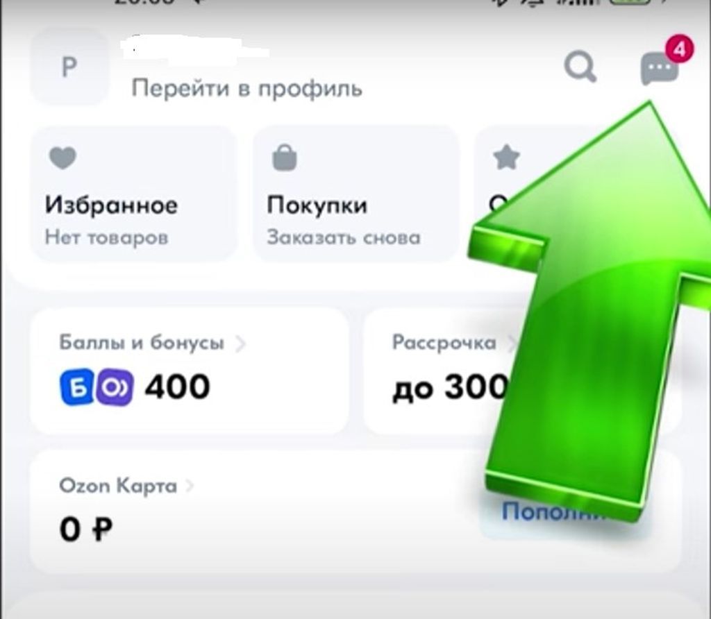 Кнопка связи с чатом поддержки в Озон Банке