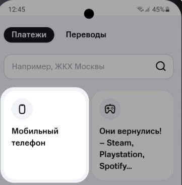 Раздел платежей в личном кабинете